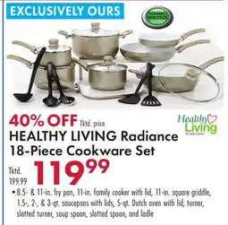 Boscov's HEALTHY LIVING Radiance 18-Piece Cookware Set offer