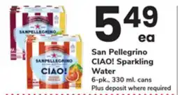 ACME San Pellegrino CIAO! Sparkling Water offer