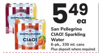 ACME San Pellegrino CIAO! Sparkling Water offer