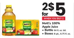 ACME Mott's 100% Apple Juice offer