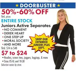 Boscov's Juniors Active Separates offer