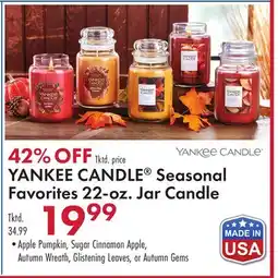 Boscov's YANKEE CANDLE Seasonal Favorites 22-oz. Jar Candle offer