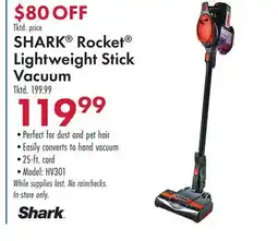 Boscov's SHARK Rocket Lightweight Stick Vacuum offer