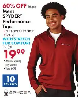 Boscov's Mens SPYDER Performance Tops offer