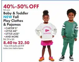 Boscov's Baby & Toddler NEW Fall Play Clothes & Pajamas offer