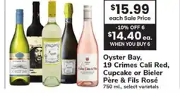 ACME Oyster Bay, 19 Crimes Cali Red, Cupcake or Bieler Père & Fils Rosé offer