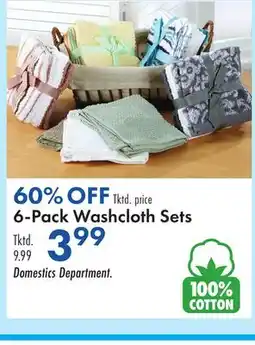 Boscov's 6-Pack Washcloth Sets offer
