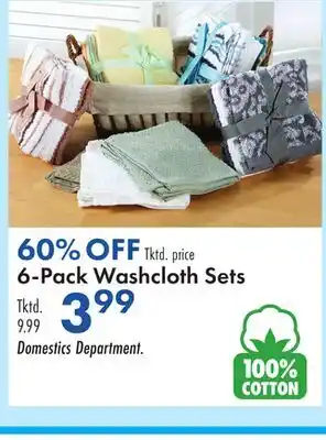 Boscov's 6-Pack Washcloth Sets offer