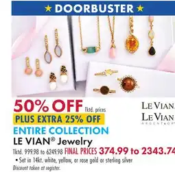 Boscov's ENTIRE COLLECTION LE VIAN Jewelry offer