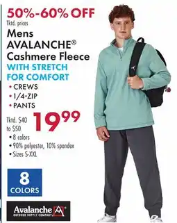 Boscov's Mens AVALANCHE Cashmere Fleece WITH STRETCH FOR COMFORT offer