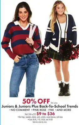Boscov's Juniors & Juniors Plus Back-To-School Trends offer