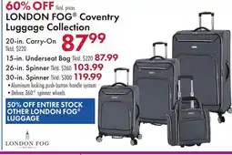 Boscov's LONDON FOG Coventry Luggage Collection offer