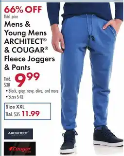 Boscov's Mens & Young Mens ARCHITECT & COUGAR Fleece Joggers & Pants offer
