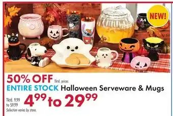 Boscov's ENTIRE STOCK Halloween Serveware & Mugs offer