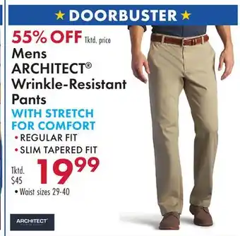 Boscov's Mens ARCHITECT Wrinkle-Resistant Pants offer