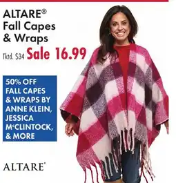 Boscov's ALTARE Fall Capes & Wraps offer
