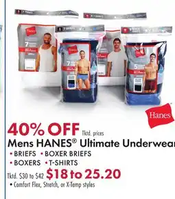 Boscov's Mens HANES Ultimate Underwear offer