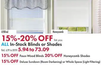 Boscov's ALL In-Stock Blinds or Shades offer
