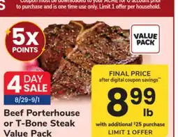 ACME Beef Porterhouse or T-Bone Steak offer