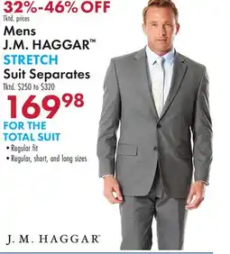 Boscov's Mens J. M. HAGGAR STRETCH Suit Separates offer