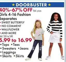 Boscov's Girls 4-16 Fashion Separates offer