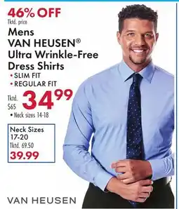Boscov's Mens VAN HEUSEN Ultra Wrinkle-Free Dress Shirts offer