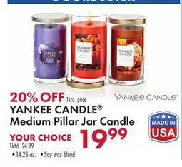 Boscov's YANKEE CANDLE Medium Pillar Jar Candle offer
