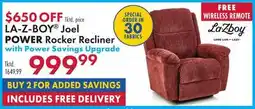 Boscov's LA-Z-BOY Joel POWER Rocker Recliner offer