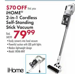 Boscov's iHOME 2-in-1 Cordless Self-Standing Stick Vacuum offer