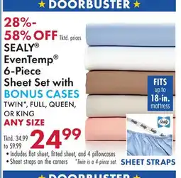 Boscov's SEALY EvenTemp 6-Piece Sheet Set with BONUS CASES offer