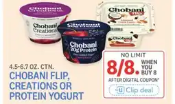 Kings Food Markets CHOBANI FLIP, CREATIONS OR PROTEIN YOGURT offer