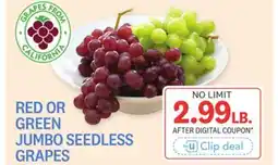 Kings Food Markets RED OR GREEN JUMBO SEEDLESS GRAPES offer