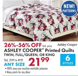 Boscov's ASHLEY COOPER Printed Quilts offer