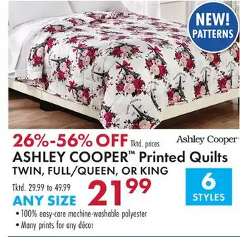 Boscov's ASHLEY COOPER Printed Quilts offer
