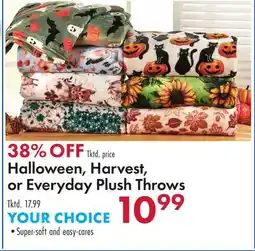 Boscov's Halloween, Harvest, or Everyday Plush Throws offer
