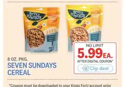 Kings Food Markets SEVEN SUNDAYS CEREAL offer