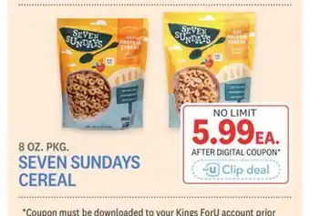 Kings Food Markets SEVEN SUNDAYS CEREAL offer