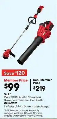 Lowe's SKIL PWR CORE 40-VoltV Brushless Blower and Trimmer Combo Kit offer
