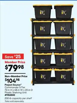Lowe's Commander 5-Tier 72-in H x 48-in W x 20-in D Plastic Shelving Unit offer