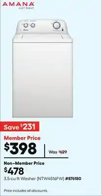 Lowe's 3.5-cu ft Washer offer