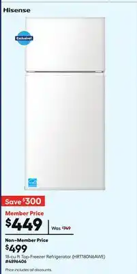 Lowe's 18-cu ft Top-Freezer Refrigerator offer