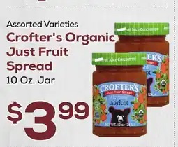 DeCicco & Sons Crofter's Organic Just Fruit Spread offer