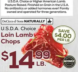 DeCicco & Sons Choice Loin Lamb Chops offer