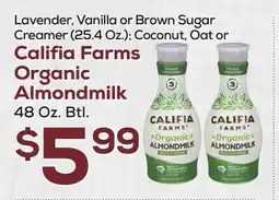 DeCicco & Sons Califia Farms Organic Almondmilk 48 Oz. Btl offer