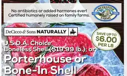 DeCicco & Sons Porterhouse or Bone-In Shell Steak offer
