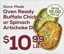 DeCicco & Sons Oven Ready Buffalo Chicken or Spinach Artichoke Dip offer