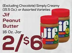 DeCicco & Sons Jif Peanut Butter 16 Oz. Jar offer
