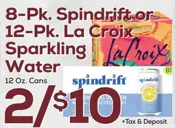 DeCicco & Sons 8-Pk. Spindrift or 12-Pk. La Croix Sparkling Water offer