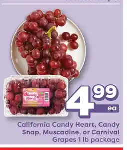 Weis Markets California Candy Heart, Candy Snap, Muscadine, or Carnival Grapes offer