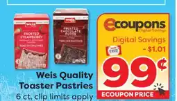 Weis Markets Weis Quality Toaster Pastries offer